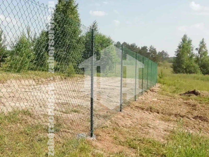 Забор из сетки рабицы с проволокой 94 метра