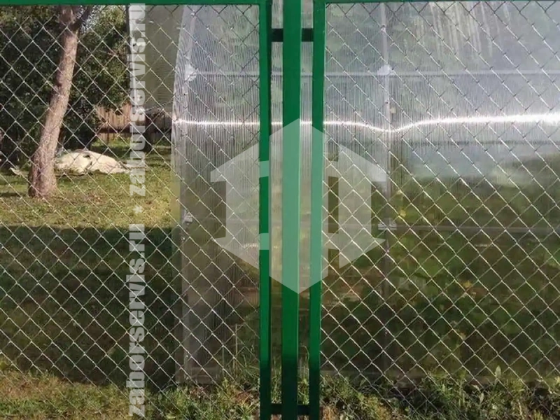 Забор из сетки рабицы секциями 73 метра