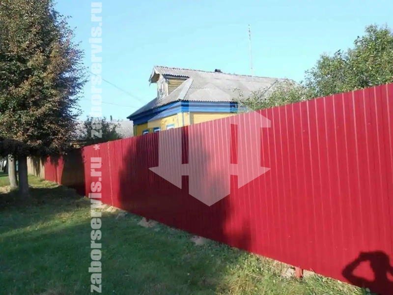 Забор из профнастила 113 метров