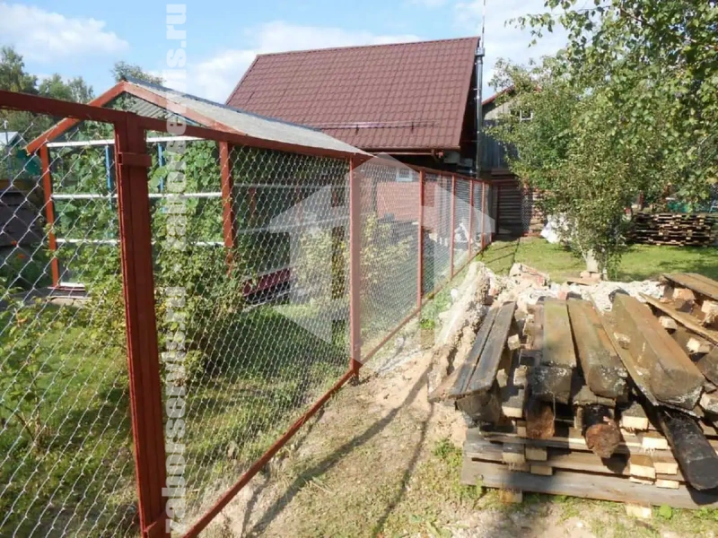 Забор из сетки рабицы в натяг секционный 20 метров