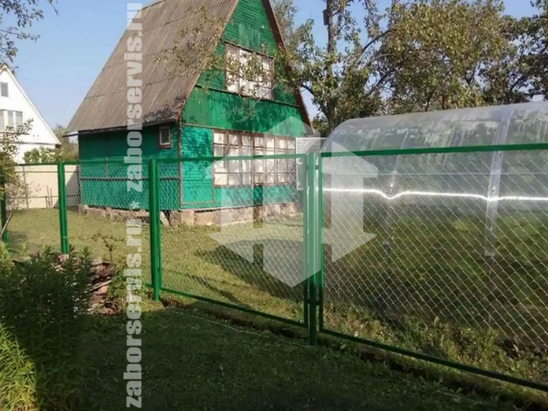 Забор из сетки рабицы секциями 73 метра