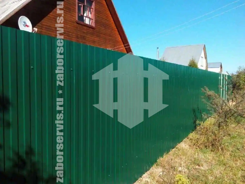 Забор из профнастила 73 метра зеленый
