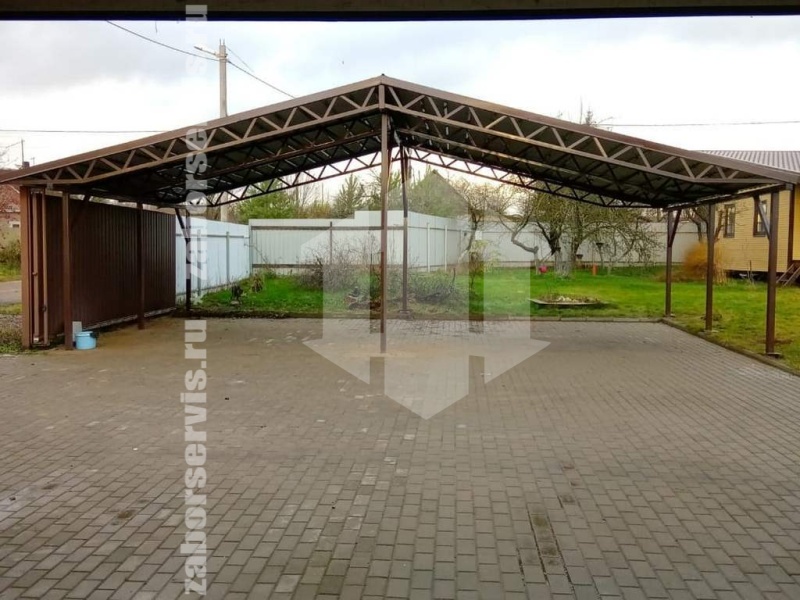 Навес для двух автомобилей пример 9