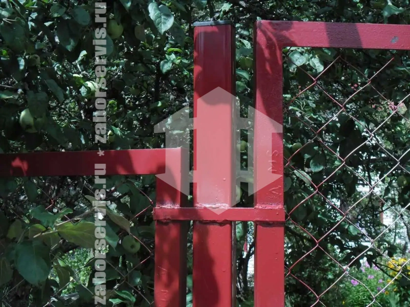 Забор из сетки рабицы в натяг секционный 125 метров