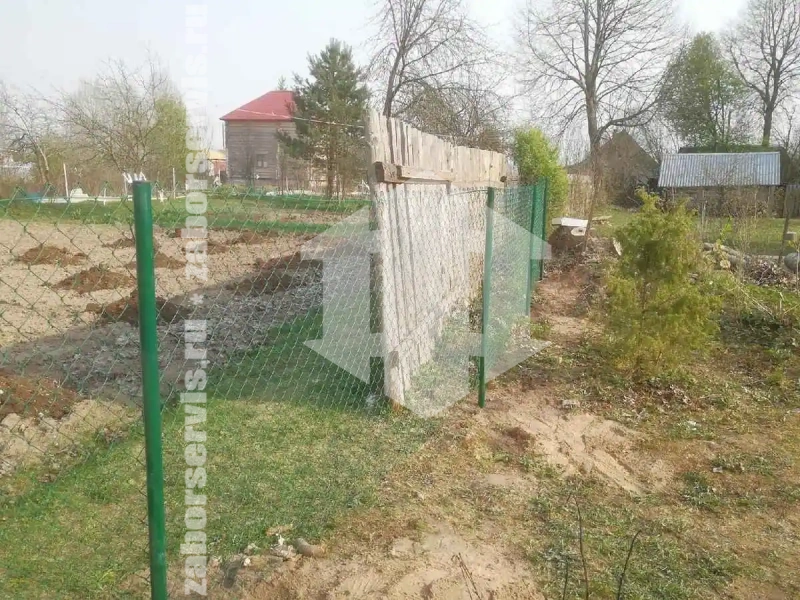 Забор из сетки рабицы с проволокой 99 метров