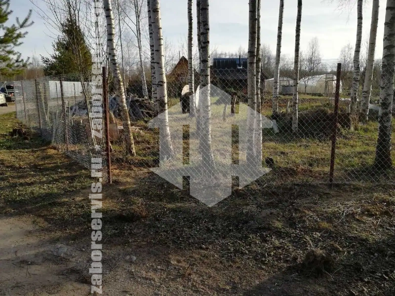 Забор из сетки рабицы с проволокой 60 метров
