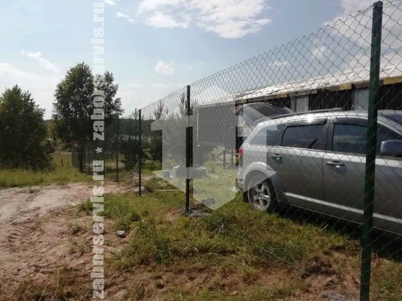 Забор из сетки рабицы с проволокой 94 метра