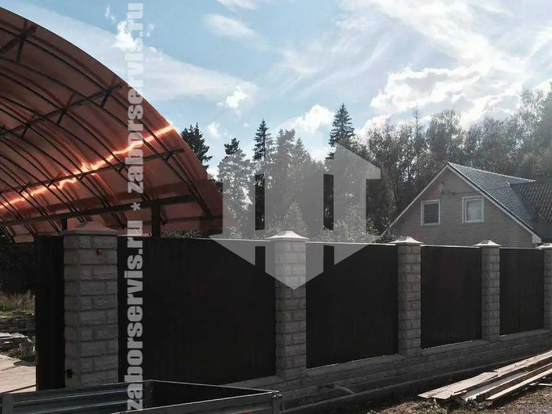 Забор из профнастила на ленточном фундаменте 70 метров