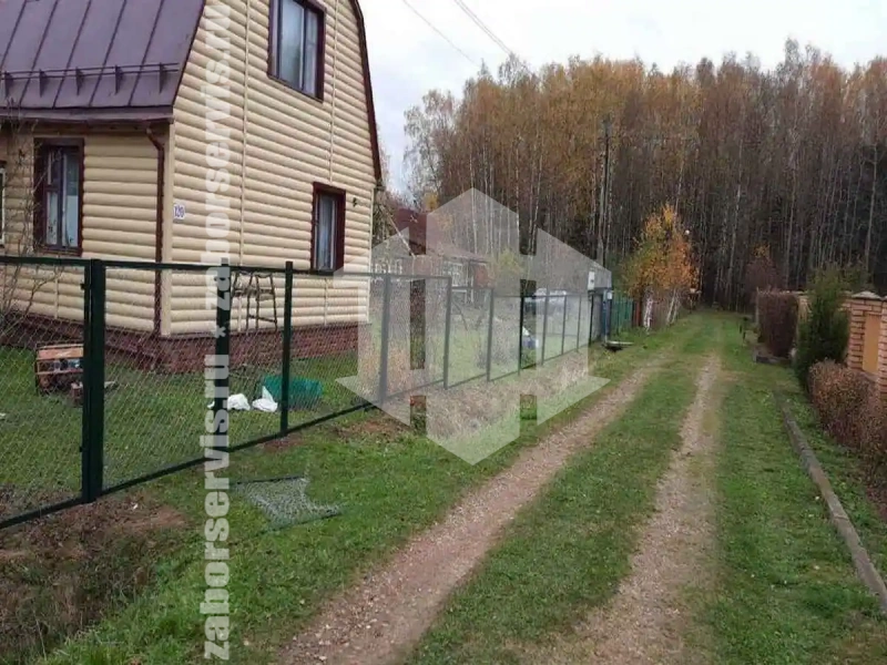 Забор из сетки рабицы секциями 57 метров